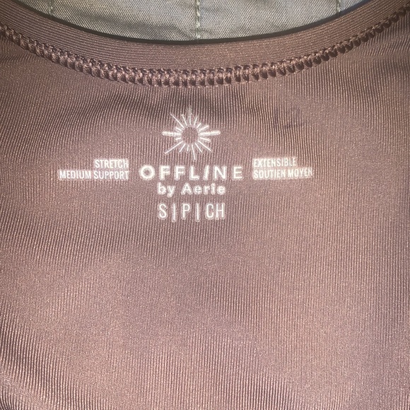 Aerie Offline brown ribbed sports bra - Picture 3 of 3